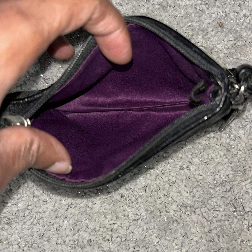 Coach quilted black wristlet with bag charm! - Picture 5 of 5